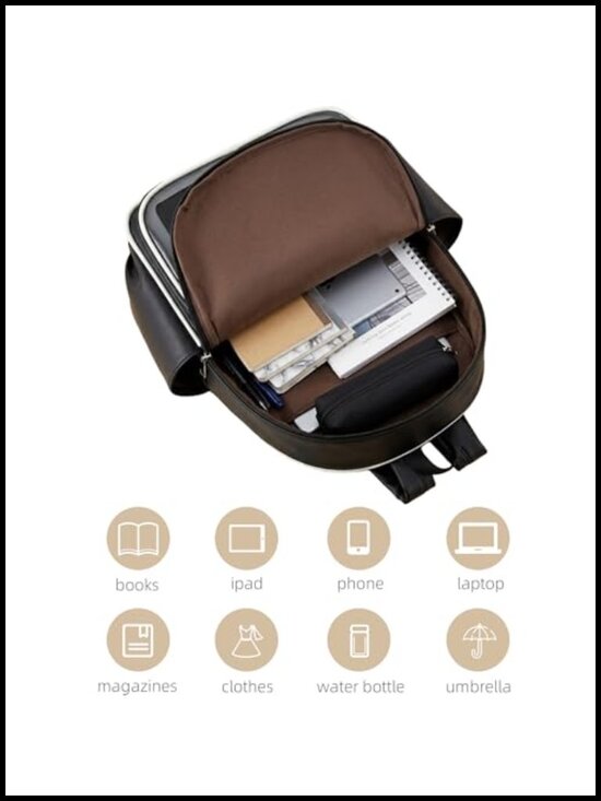 Y2K Anime Cosplay Clear Window Backpack with Pin Display Insert, Waterproof PU